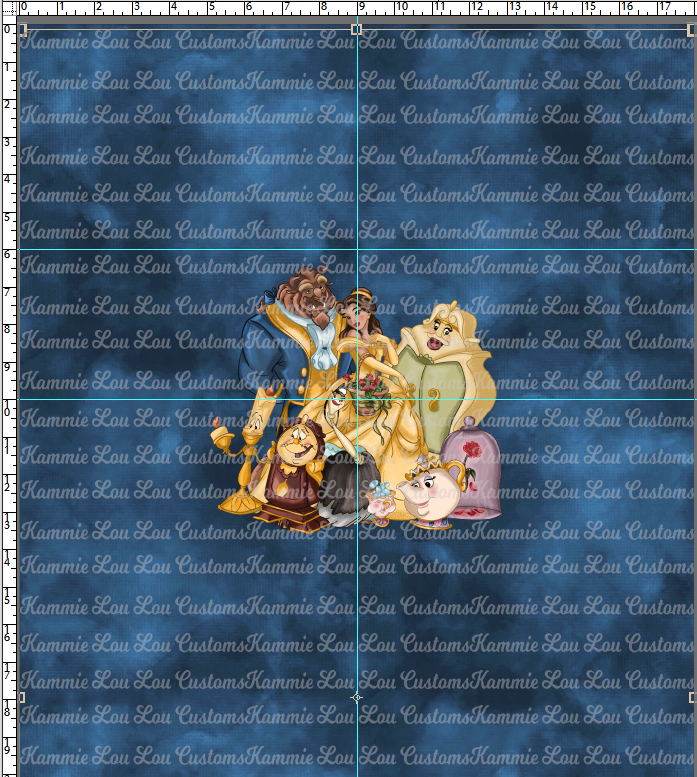 MAGICAL VACATION - ALL STACKED UP - PANELS - THE ROSE - ALL - DK BLUE KID (18X36)