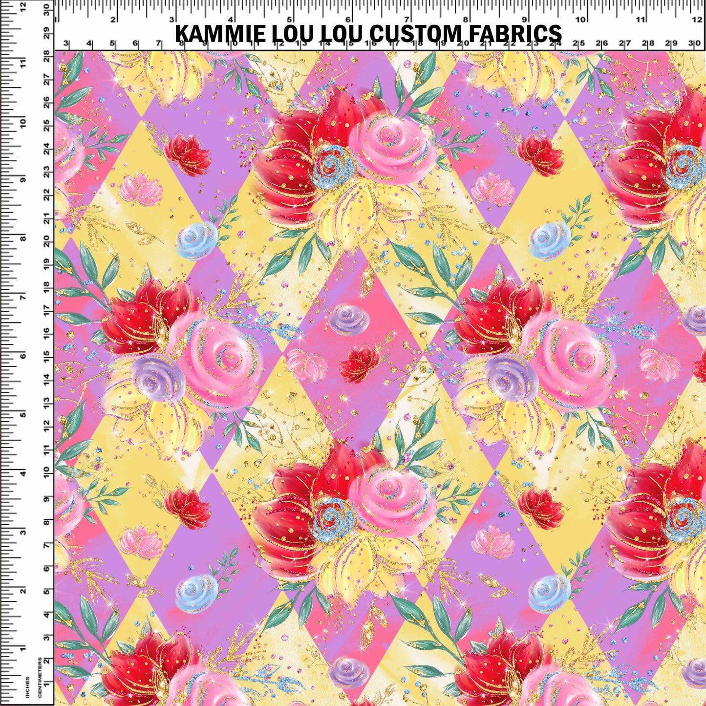 R107 Pre-Order Wonderland Tea Party - Pastel Floral Harlequin