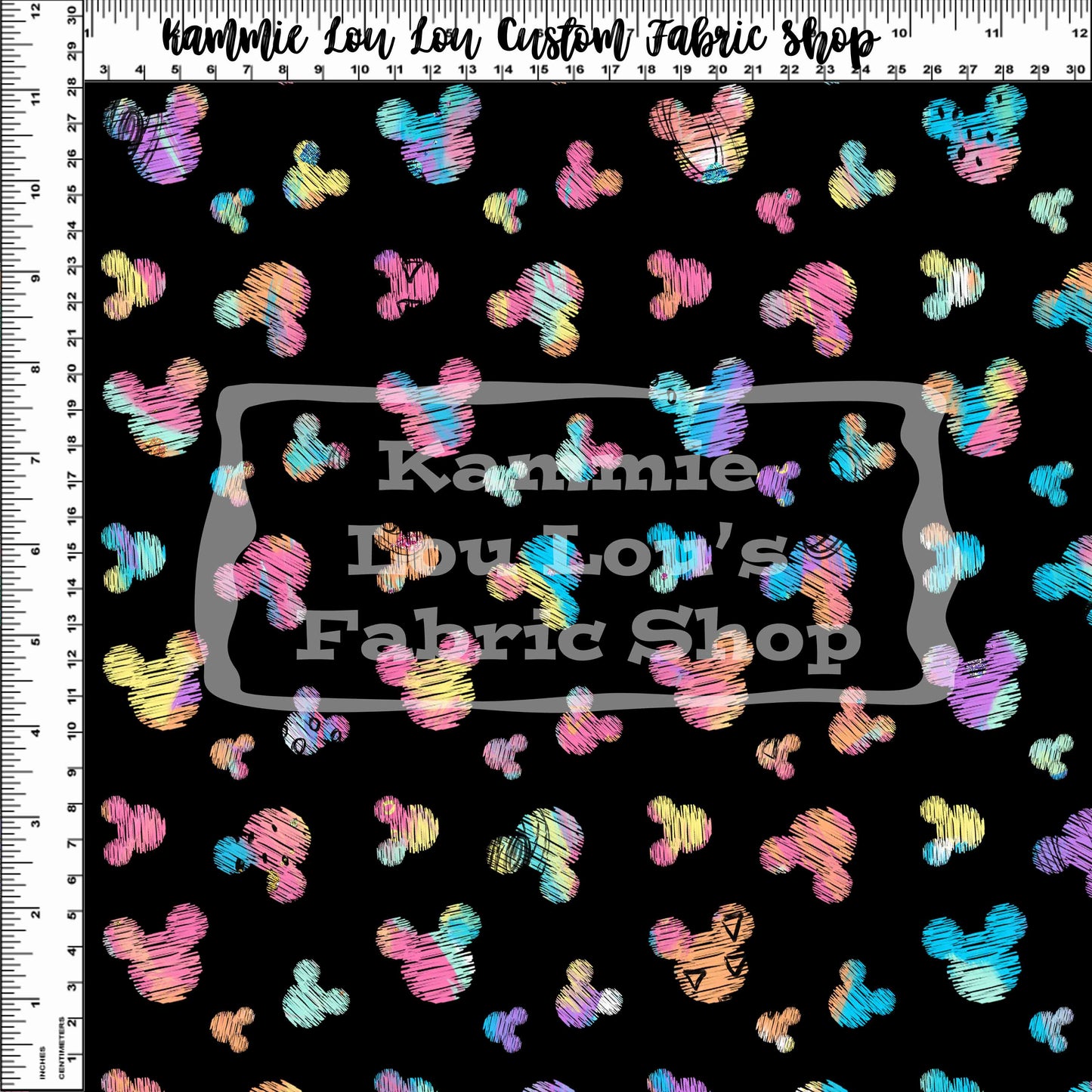 Endless Essentials Pre-Order Kammieland Most Requested - Pastel Rainbow Sketchy Mouse Head Silhouettes