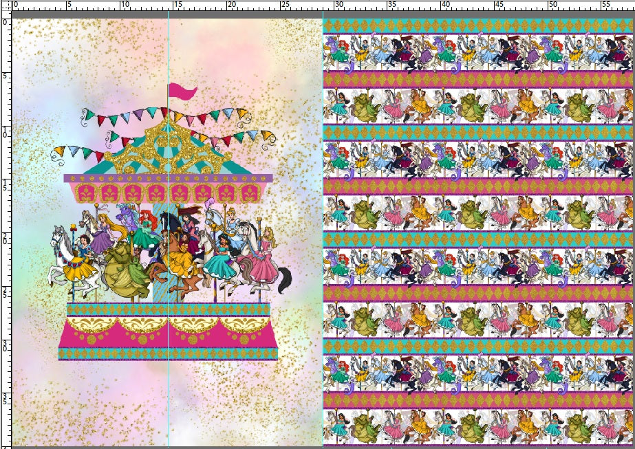 R122 Pre-Order: Blank-a-palooza - Carousel Dreams - TODDLER BLANKET SET PANEL