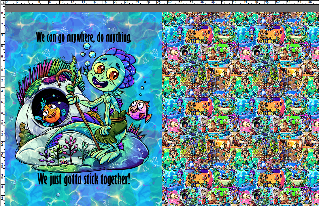 R122 Pre-Order: Blank-a-palooza - Fish Boy - TODDLER BLANKET SET PANEL