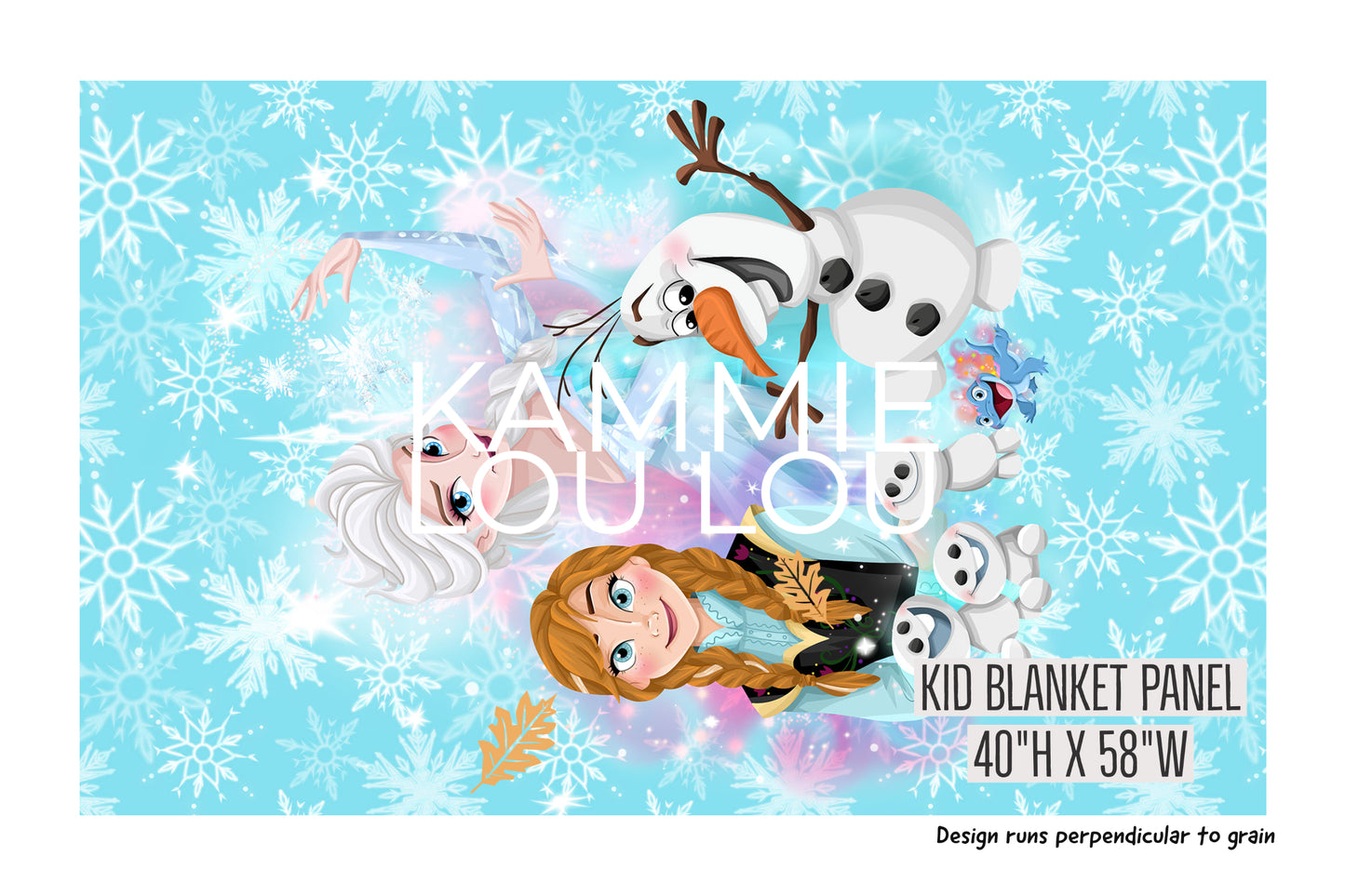 R122 Pre-Order: Blank-a-palooza - Ice Queen - KID BLANKET PANEL (40H x 58W)