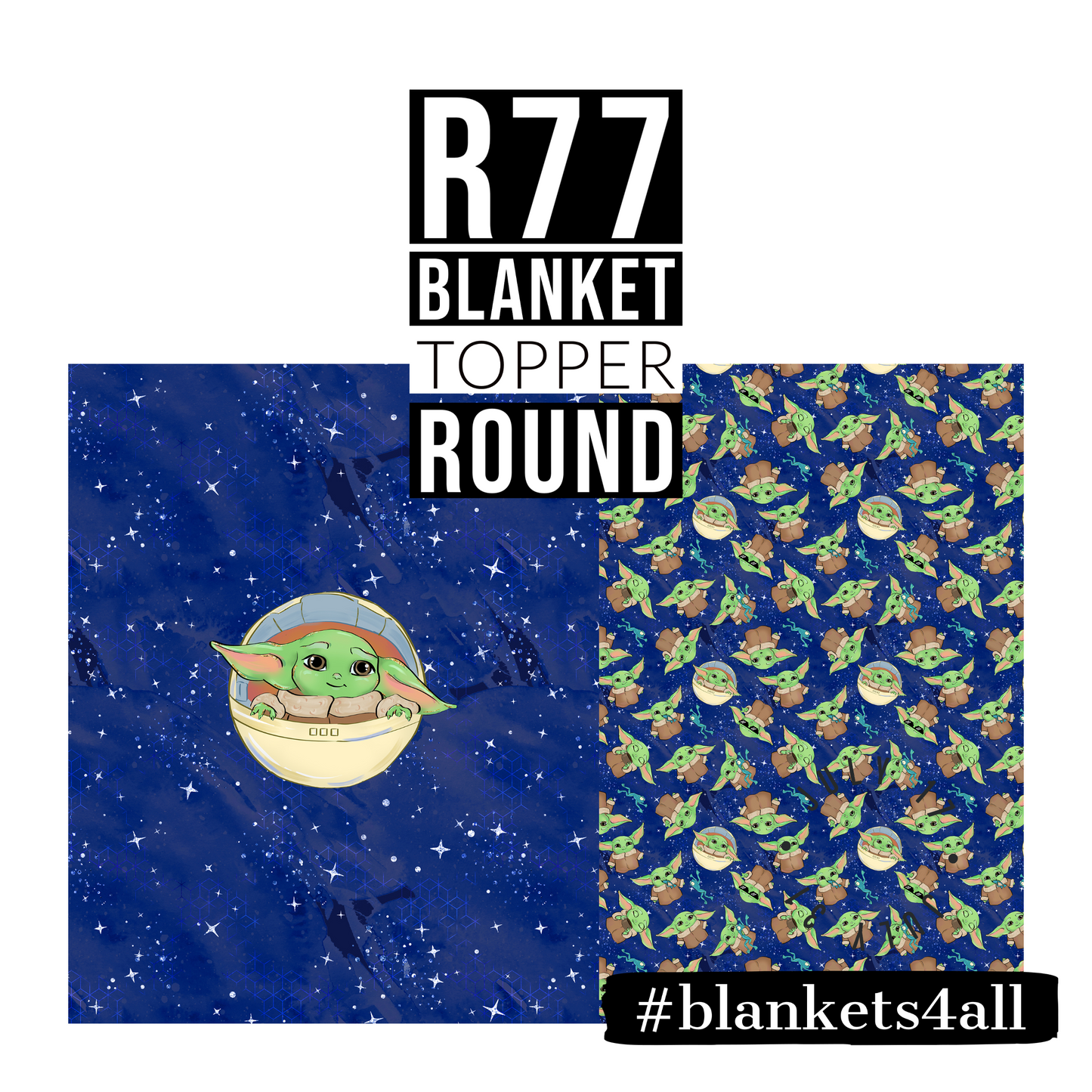 R122 Pre-Order: Blank-a-palooza - Space Baby Blue - TODDLER BLANKET SET PANEL