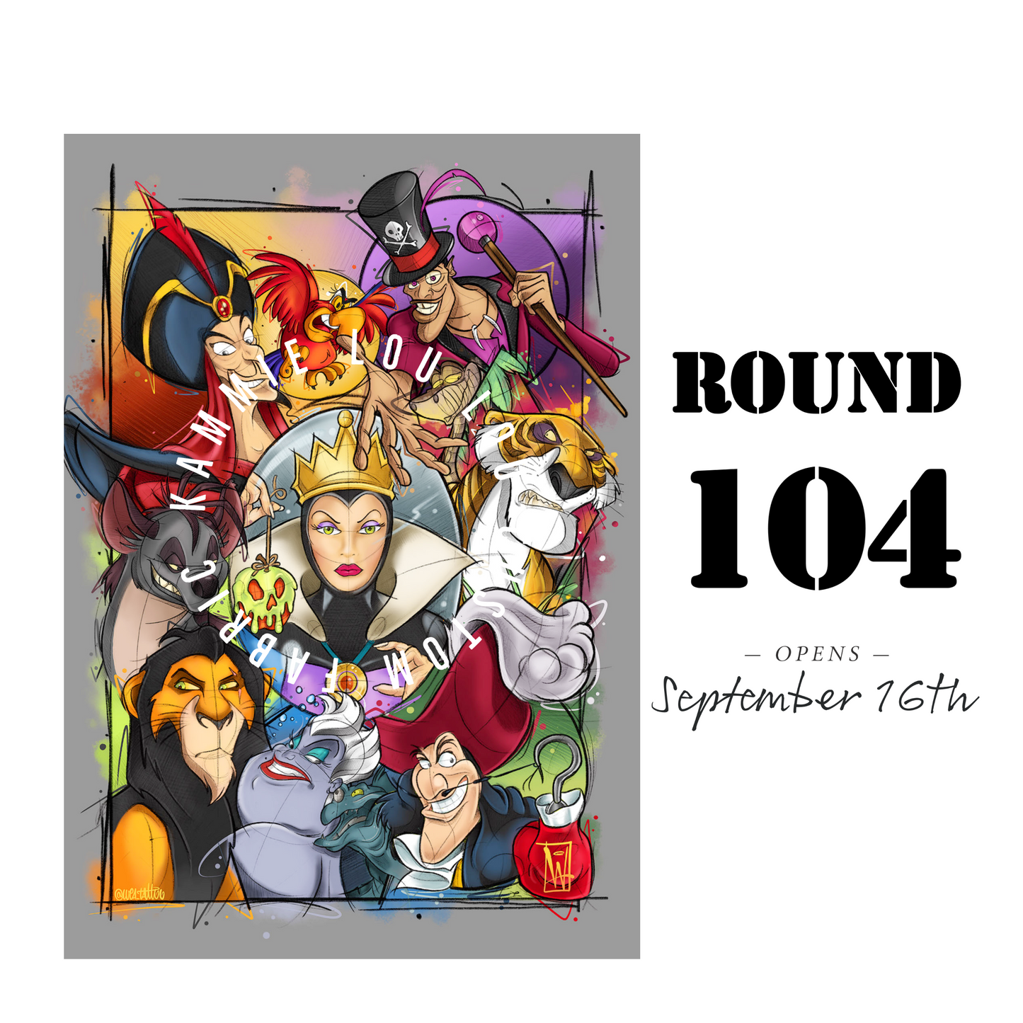 R122 Pre-Order: Blank-a-palooza - Villains Sketch - Adult Blanket Panel (58 x 72)