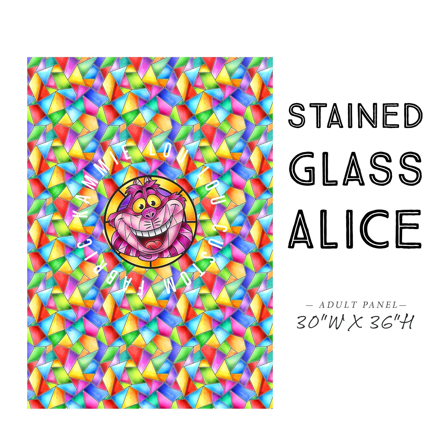 R104 Pre-Order: Stained Glass Alice - Panel - ADULT - CAT