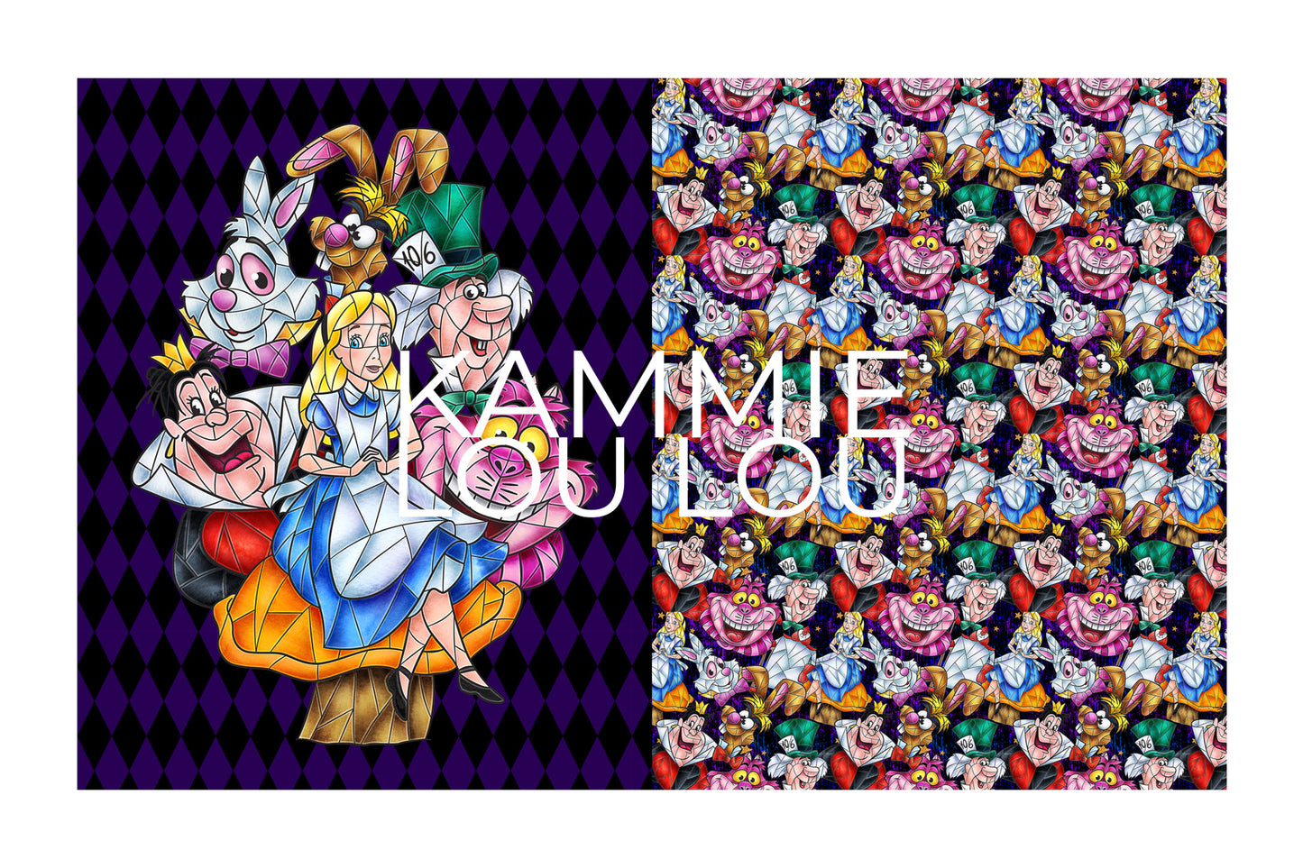 R104 Pre-Order: Stained Glass Alice - TODDLER BLANKET SET PANEL