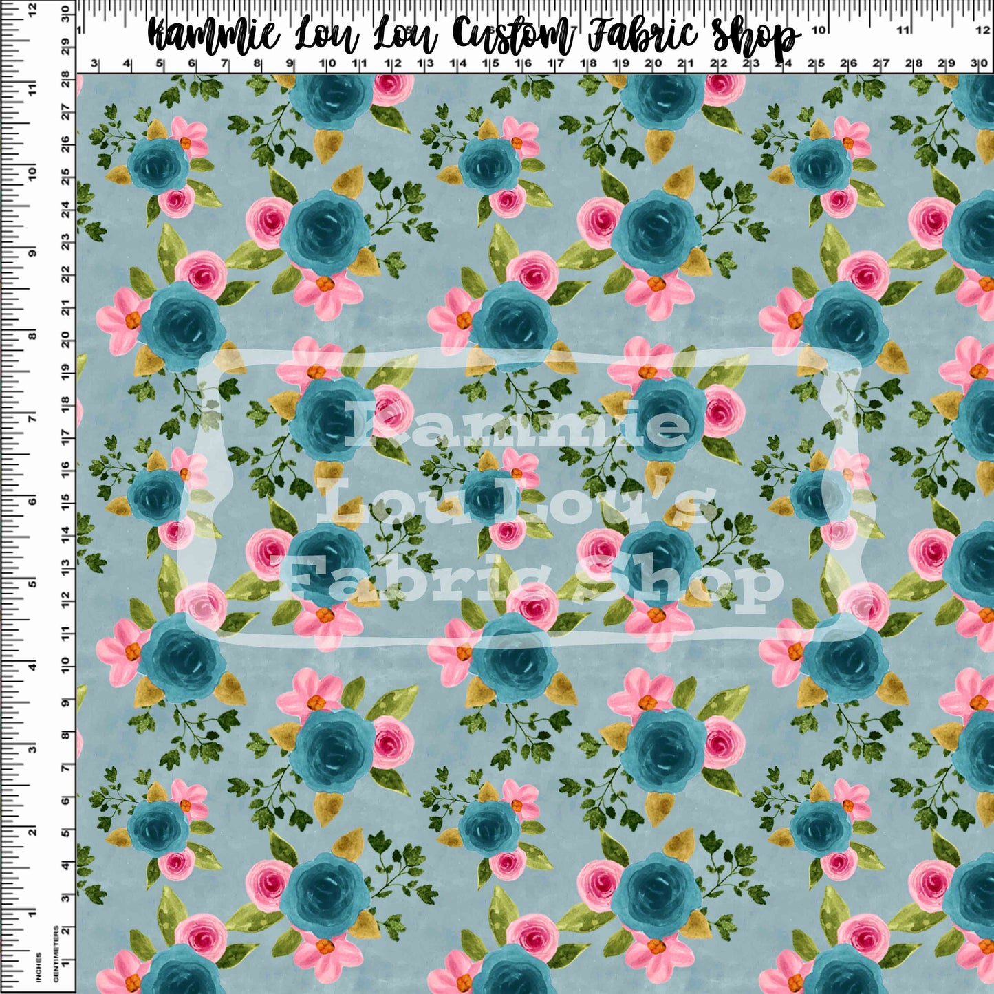 R112 Pre-Order Country Roads - Blue Mini Floral