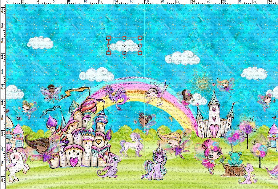 R114 Pre-Order Fairyland - Double Border - Teal