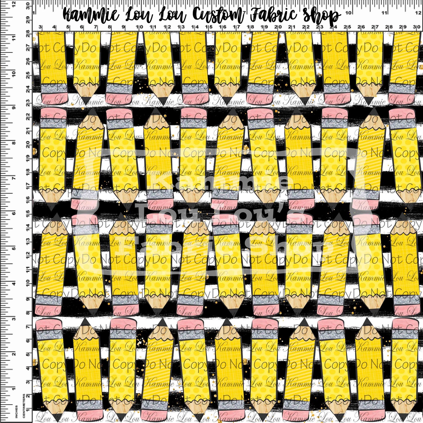 R115 Pre-Order - Back to School 2022 - Pencils on Stripes - Regular Scale