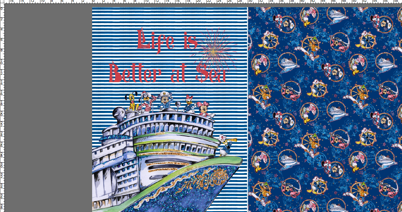 R118 Pre-Order Sail the Magic Seas - Toddler Blanket Set Panel - #1