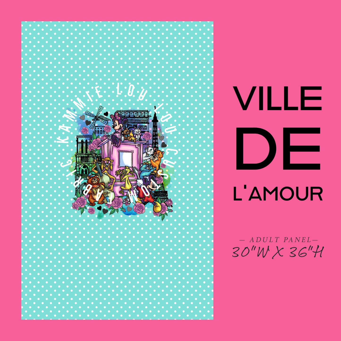 R120 Pre-Order - Ville De L'Amour - Panel - ADULT - Teal