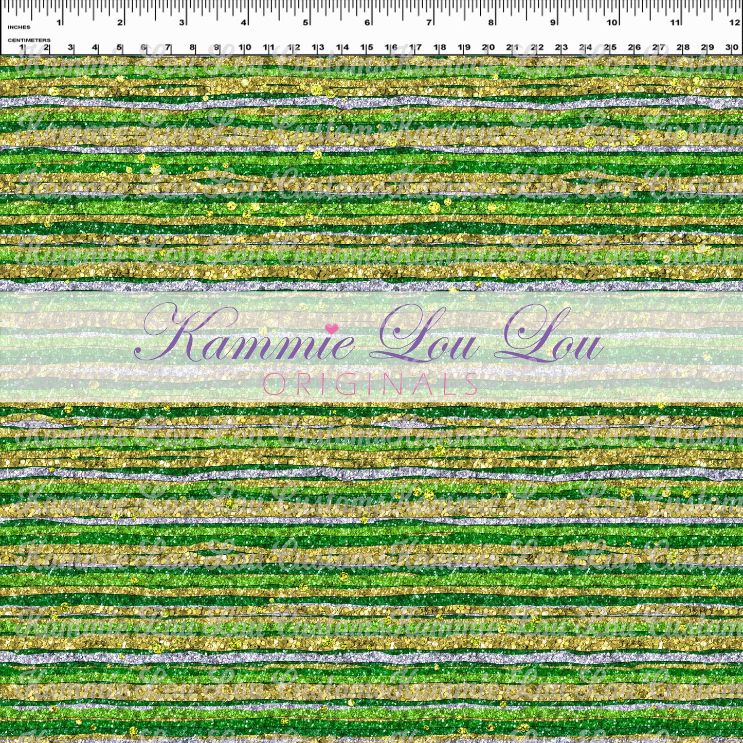 R124 Pre-Order - Wildflowers - Glitter Green Stripes