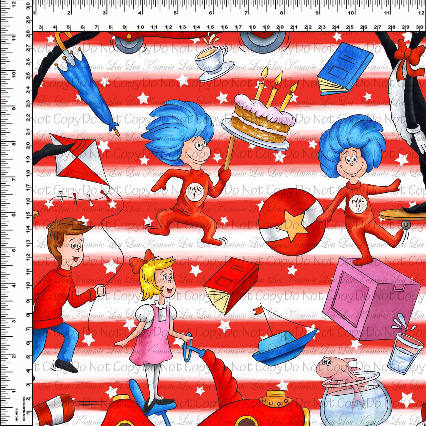 R124 Pre-Order Crazy Cat - One Rainy Day - Main Toss - Red Stripes