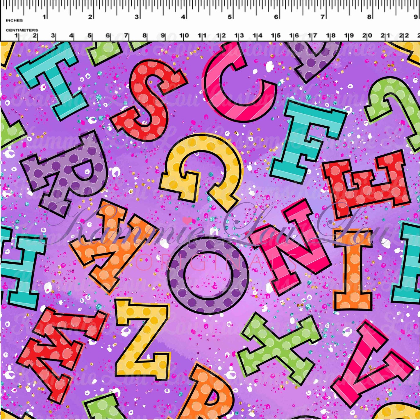 R117 Pre-Order: School Days - Blackboard Collection - Letter Toss Purple