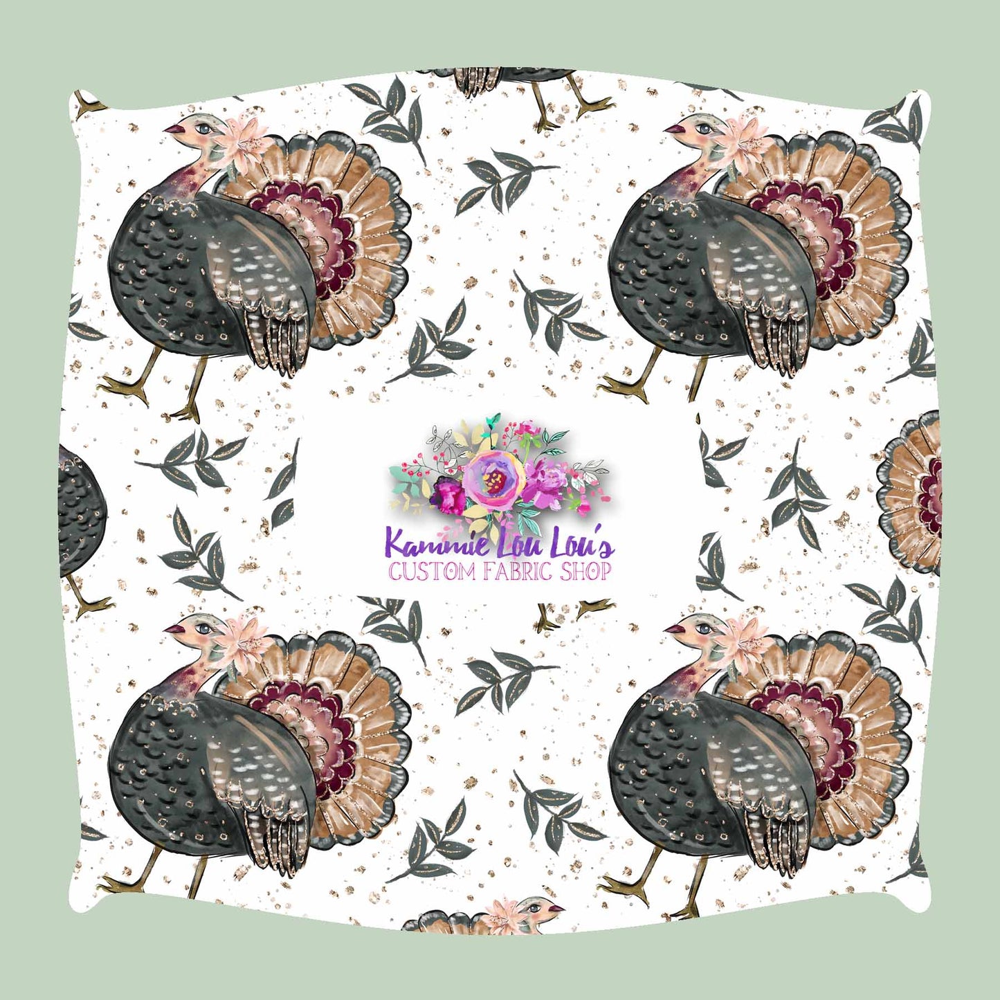 R96 Pre-Order Fall Elegance - Turkeys on White