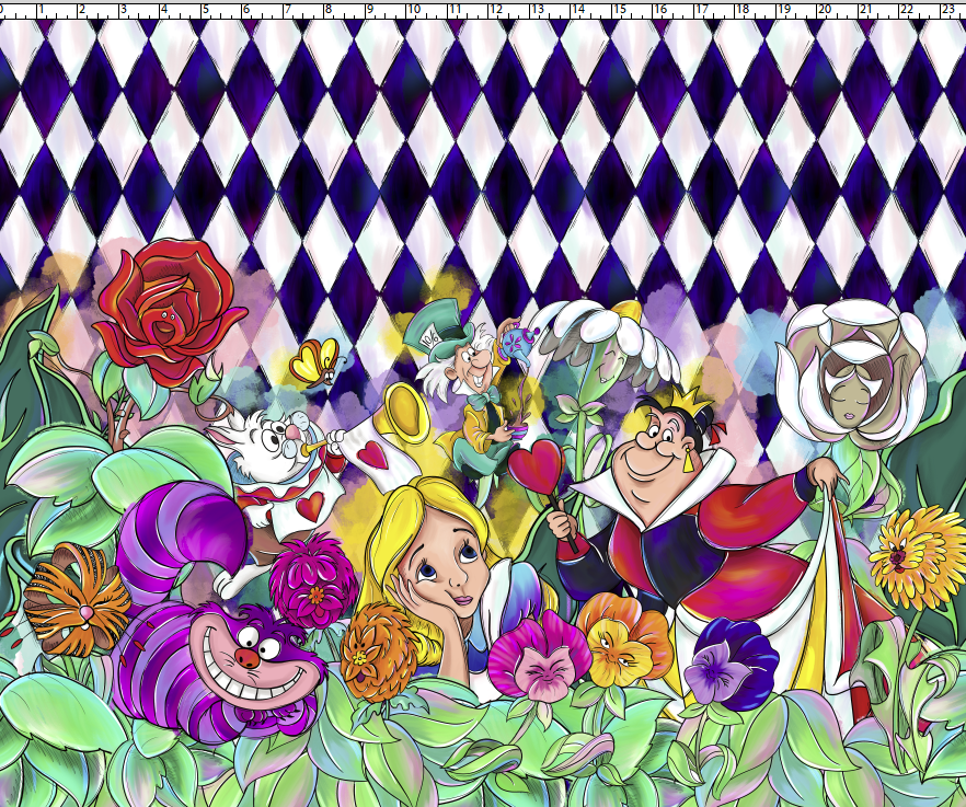 R74 Pre-Order Curiouser & Curiouser - Double Border Harlequin