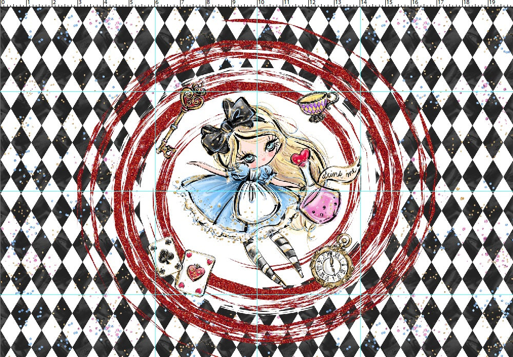 R107 Pre-Order Wonderland Tea Party - Panel 5 - Falling in Glitter - adult