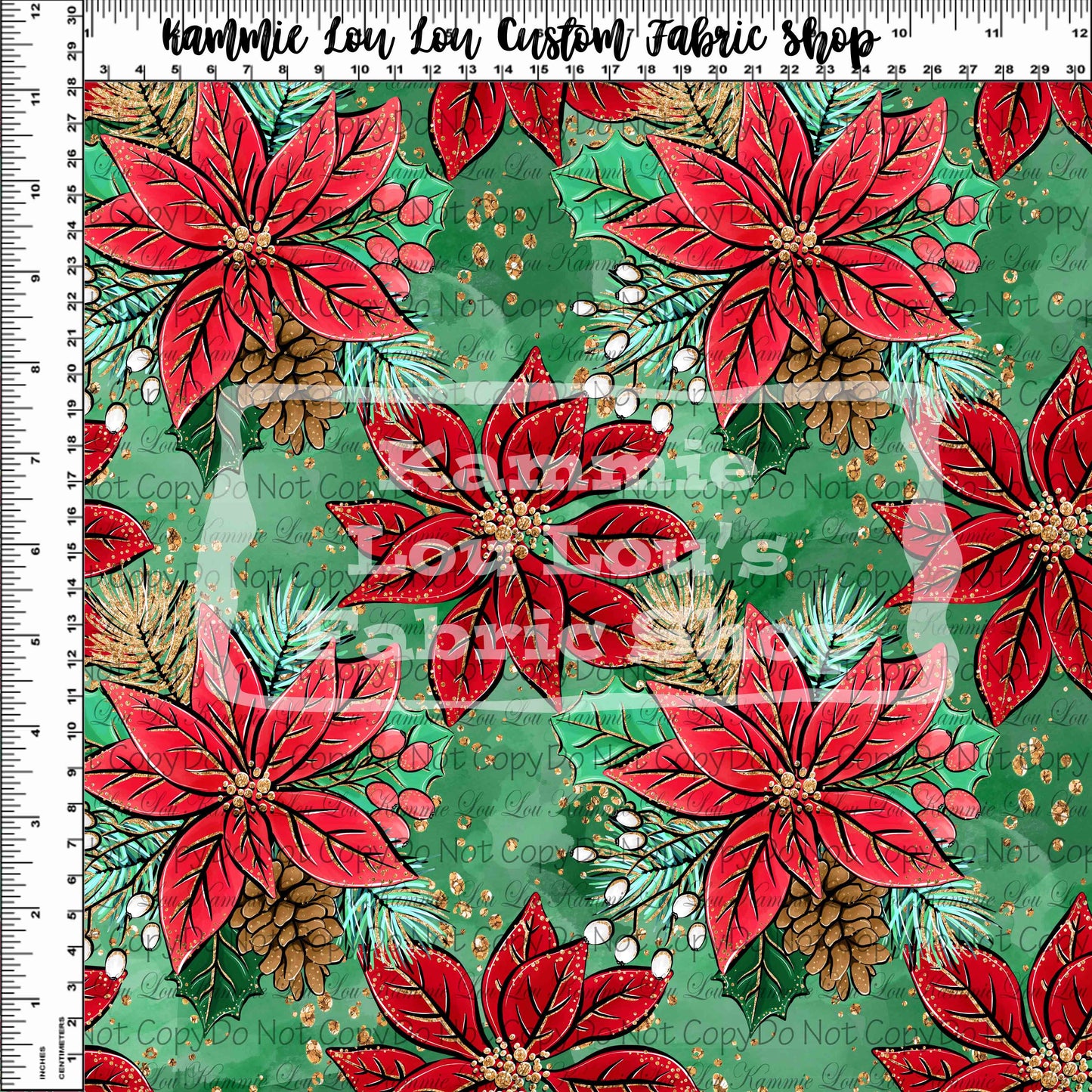 R76 Pre-Order: Festive Florals - Poinsettia - Green