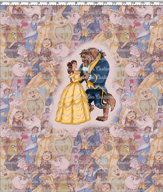 MAGICAL VACATION - ALL STACKED UP - PANELS - THE ROSE - BEAUTY & BEAST  KID (18X36)