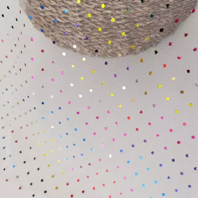 Tulle Pre-Order: Foil Mini Dots - Rainbow