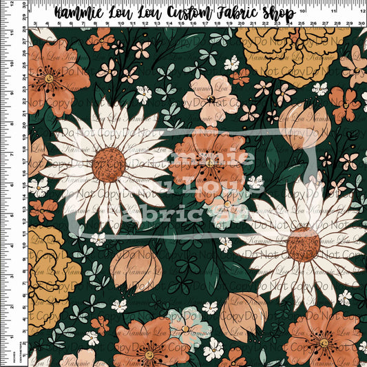 Pre-Order Fall Vintage Florals - Green Main Floral