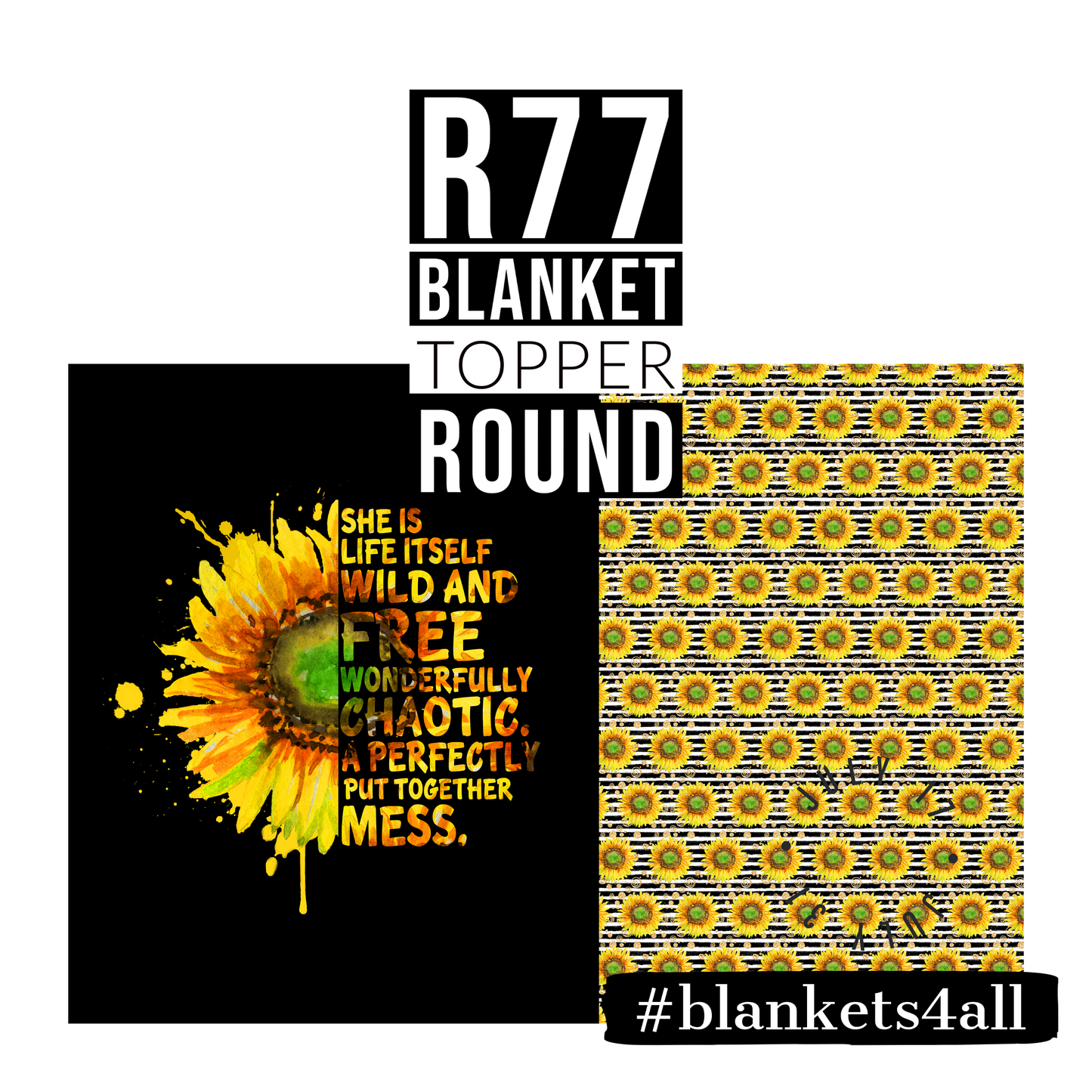 R122 Pre-Order: Blank-a-palooza - Beautiful Mess - TODDLER BLANKET SET PANEL