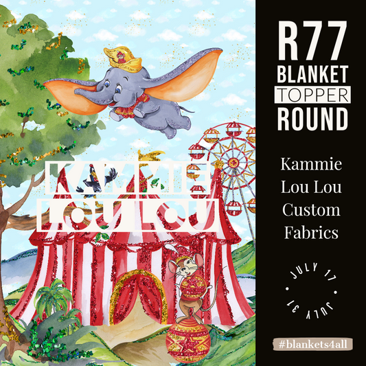 R122 Pre-Order: Blank-a-palooza - Flying Elephant - Adult Blanket Panel (58x72)