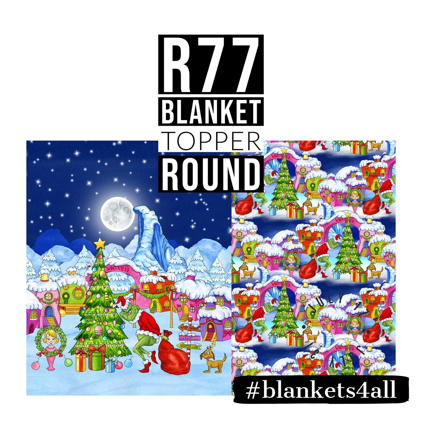 R122 Pre-Order: Blank-a-palooza - Grouchy - TODDLER BLANKET SET PANEL