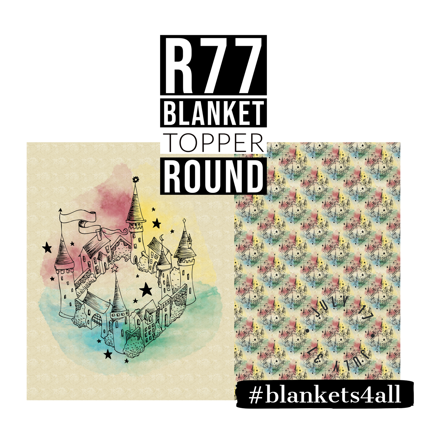 R122 Pre-Order: Blank-a-palooza - HP Castle - TODDLER BLANKET SET PANEL