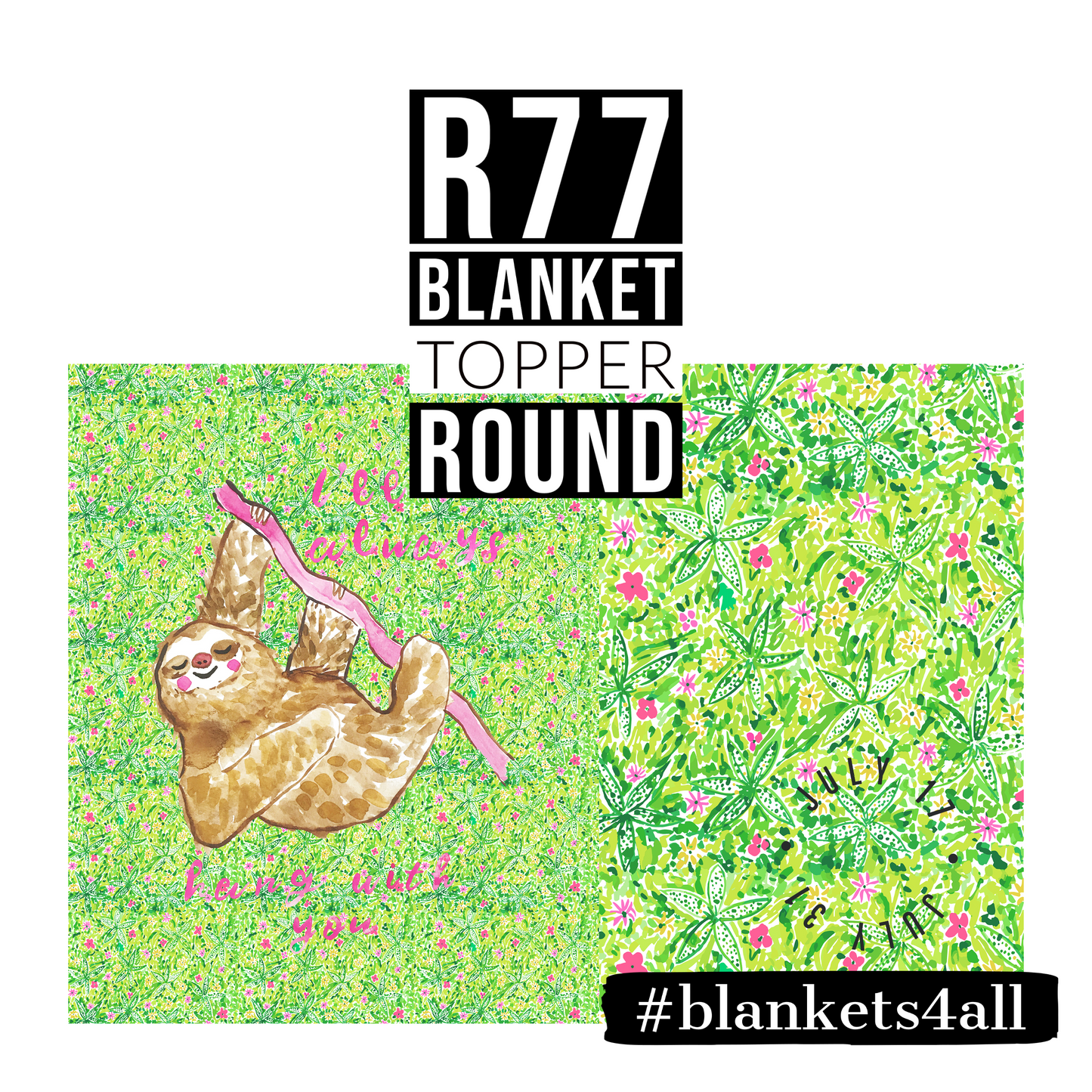 R122 Pre-Order: Blank-a-palooza - Hanging With You - TODDLER BLANKET SET PANEL