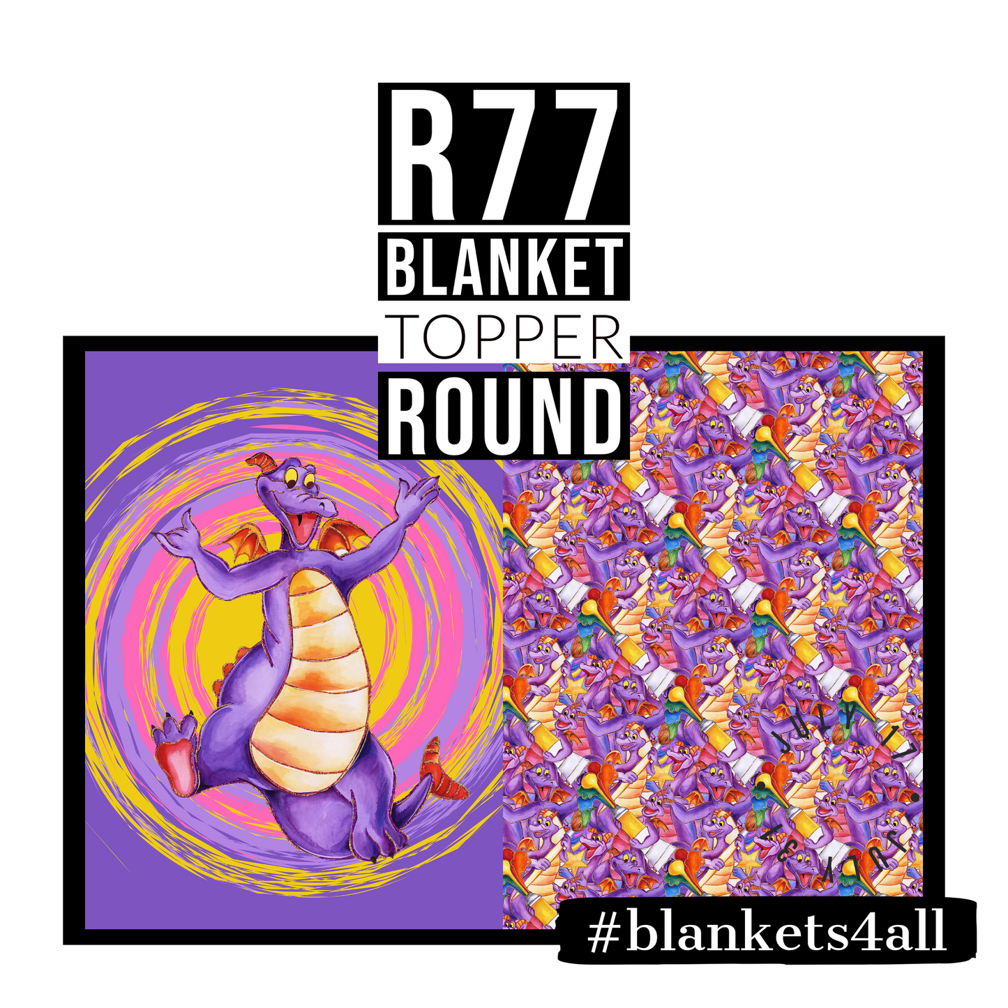 R122 Pre-Order: Blank-a-palooza - Imagination Dragon - TODDLER BLANKET SET PANEL