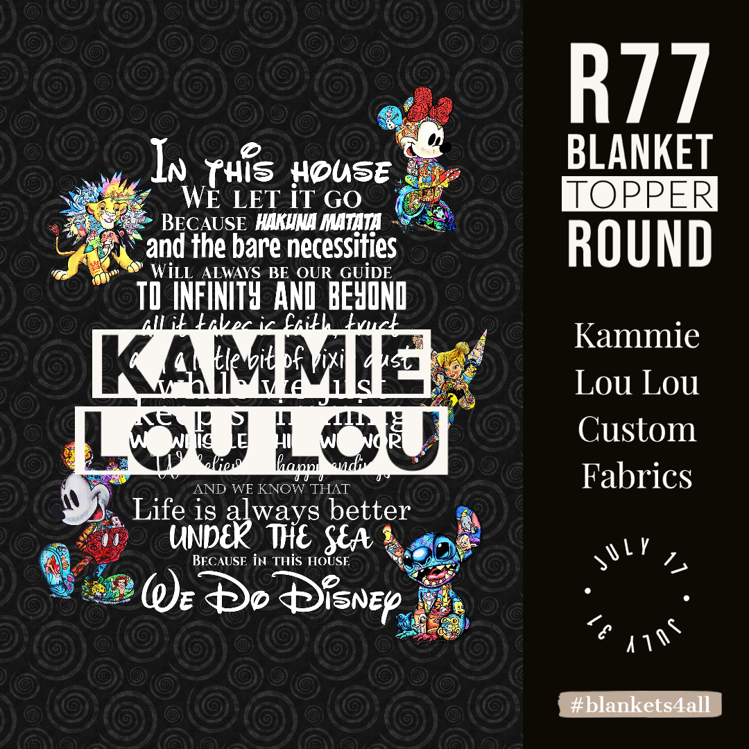 R122 Pre-Order: Blank-a-palooza - In This House BLACK - Adult Blanket Panel (58x72)