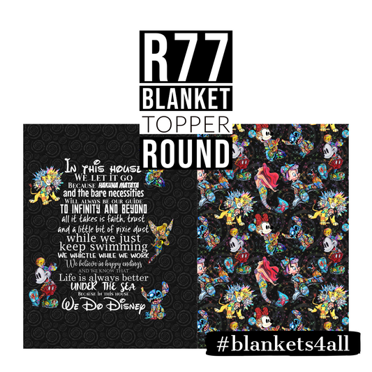 R122 Pre-Order: Blank-a-palooza - In this House - BLACK - TODDLER BLANKET SET PANEL