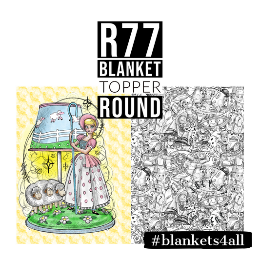 R122 Pre-Order: Blank-a-palooza - Peep with her Sheep - TODDLER BLANKET SET PANEL