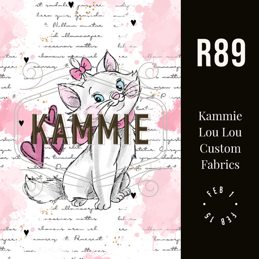 R122 Pre-Order: Blank-a-palooza - Pretty Kitty - Adult Blanket Panel (58 x 72)