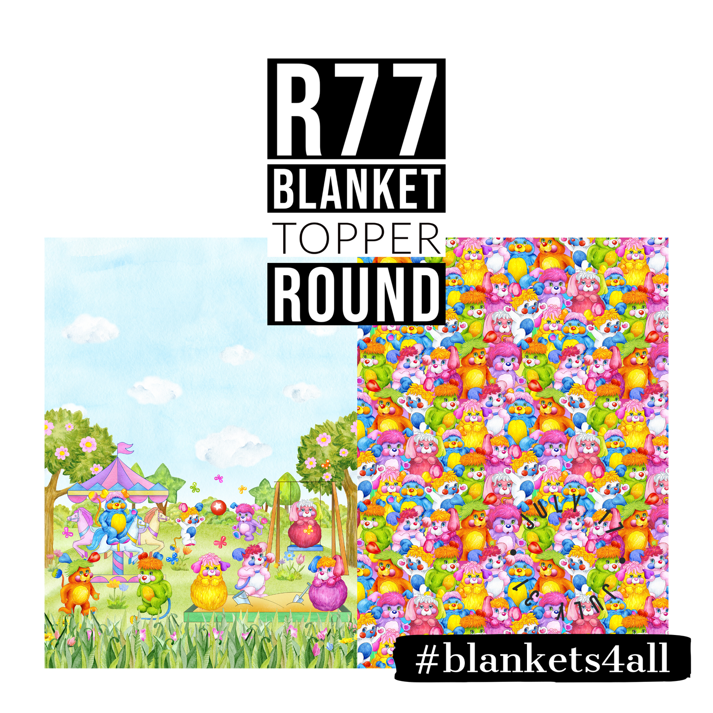 R122 Pre-Order: Blank-a-palooza - Puppyland Pals - TODDLER BLANKET SET PANEL
