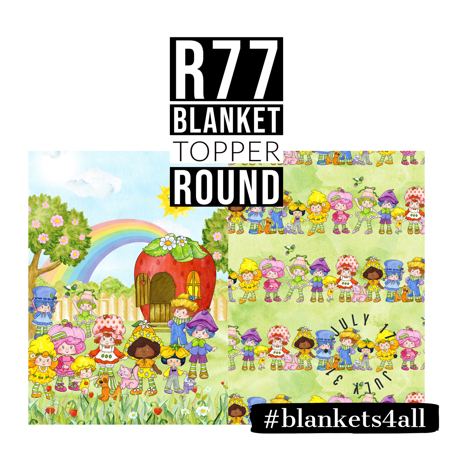 R122 Pre-Order: Blank-a-palooza - Strawberry Patch Kids - TODDLER BLANKET SET PANEL