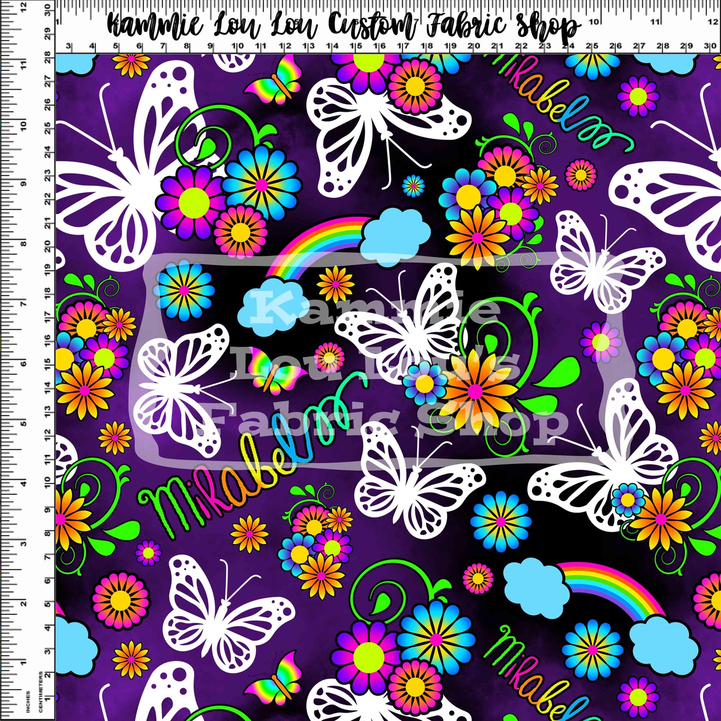 R111 Pre-Order: La Familia - Butterflies & Flowers - Purple
