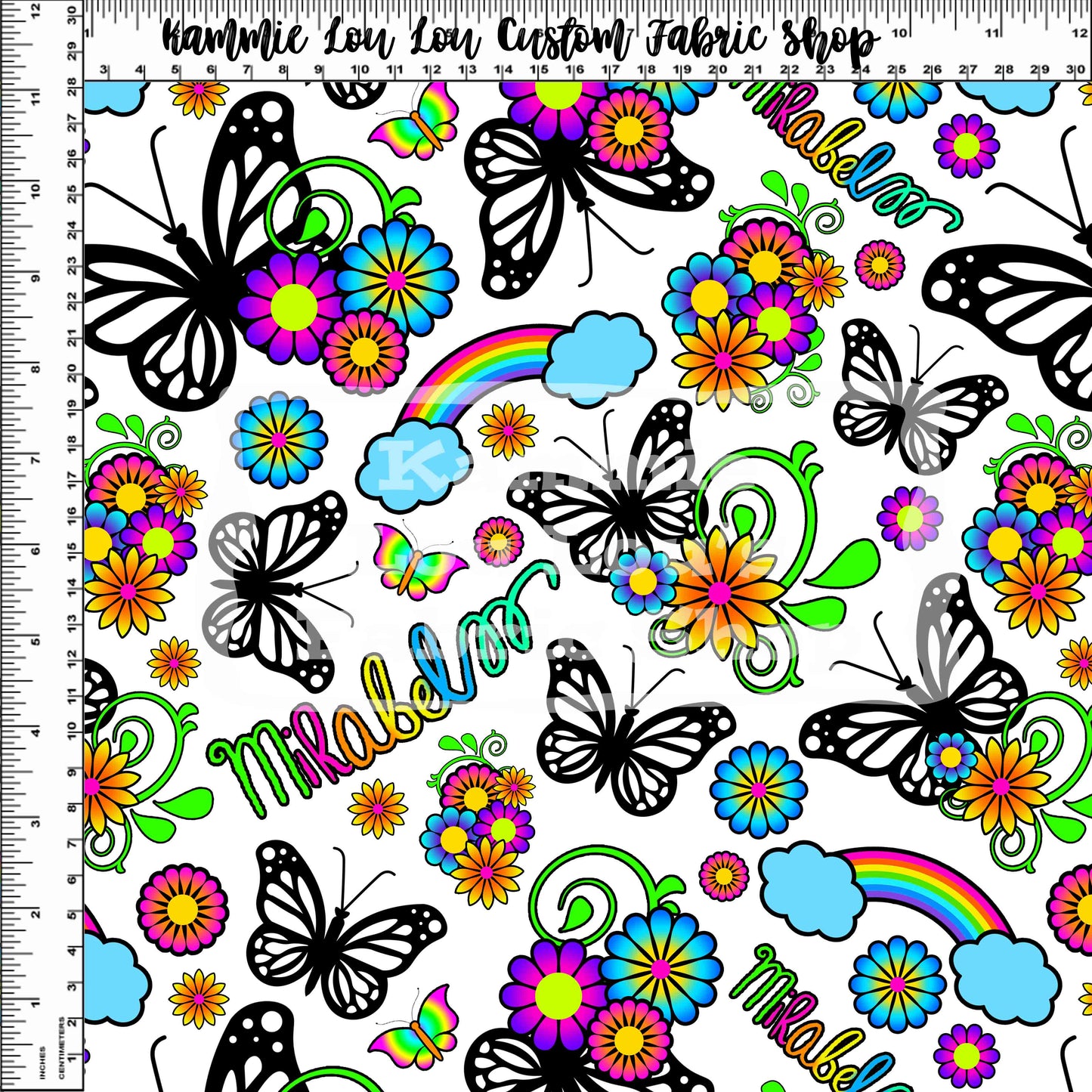 R111 Pre-Order: La Familia - Butterflies & Flowers - White