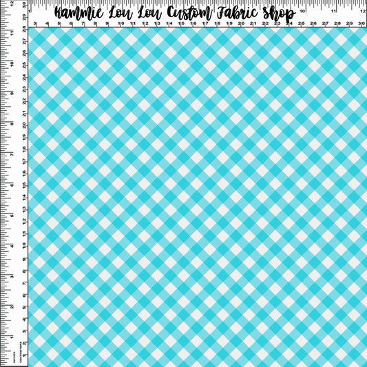 R112 Pre-Order Country Roads - Gingham Aqua