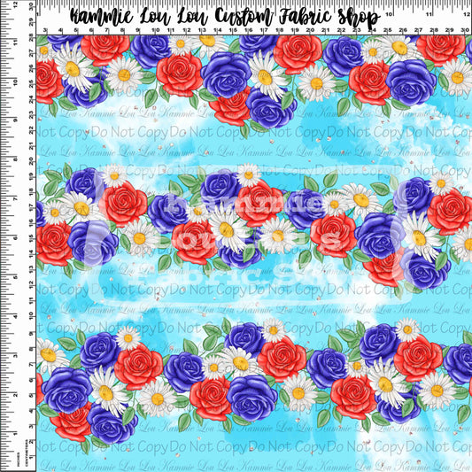 R112 Pre-Order Let Freedom Ring - Bright Floral Stripes