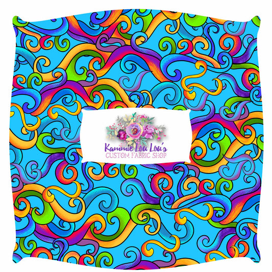 R115 Pre-Order Psychedelic Tea Party - Blue Swirls