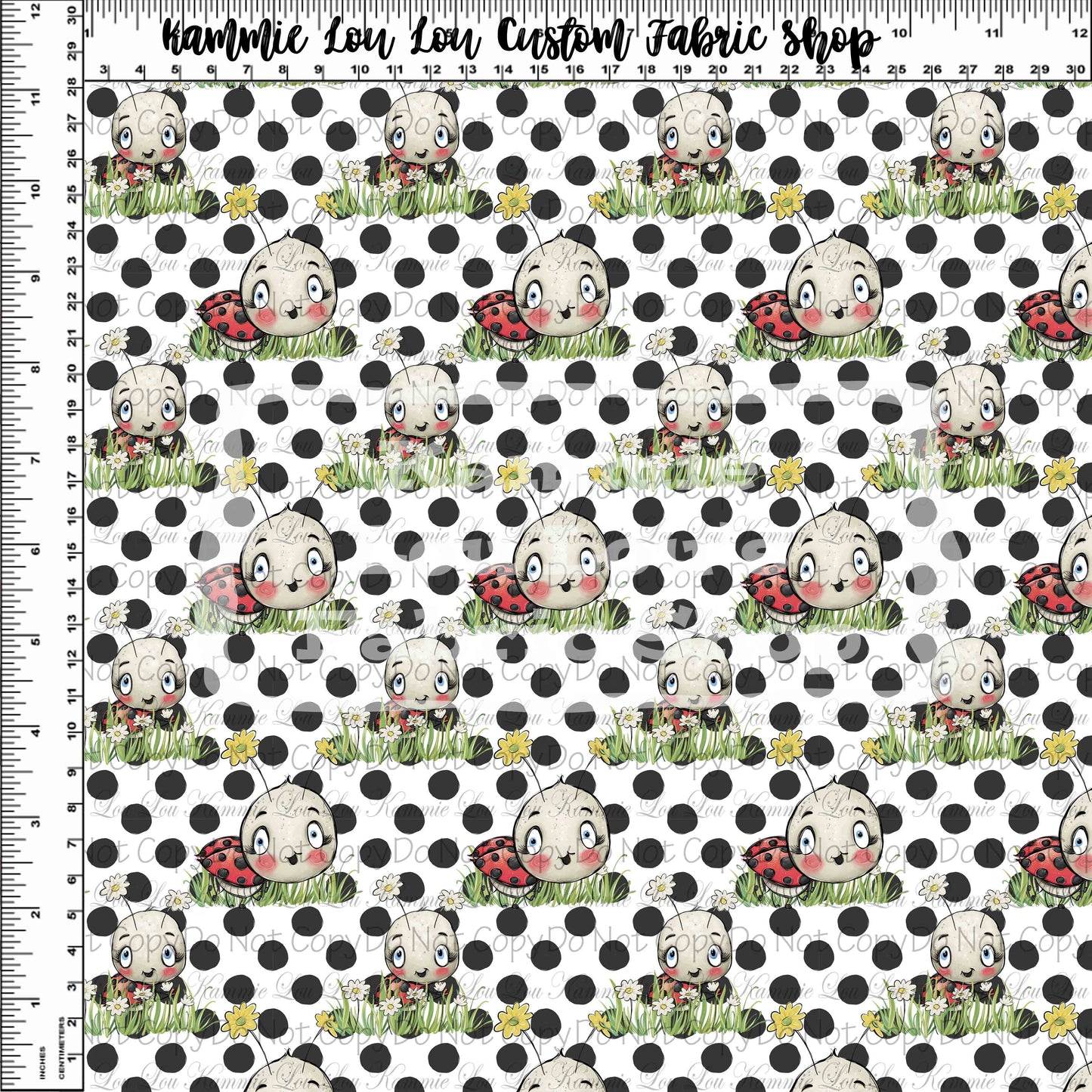 R116 Pre-Order - Little Ladybug - BW Dot Toss