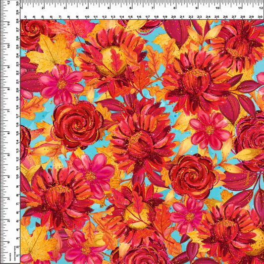 R117 Pre-Order Falling into Fall - Main Floral Burnt Red