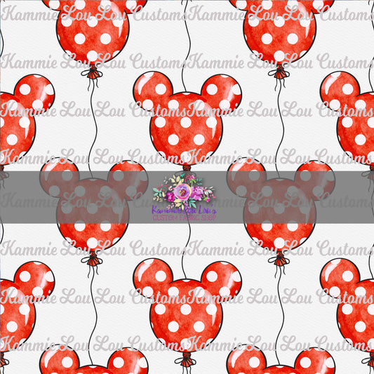 R124 Pre-Order  Magical Escape - Classic Mouse - Minnie Balloons on White