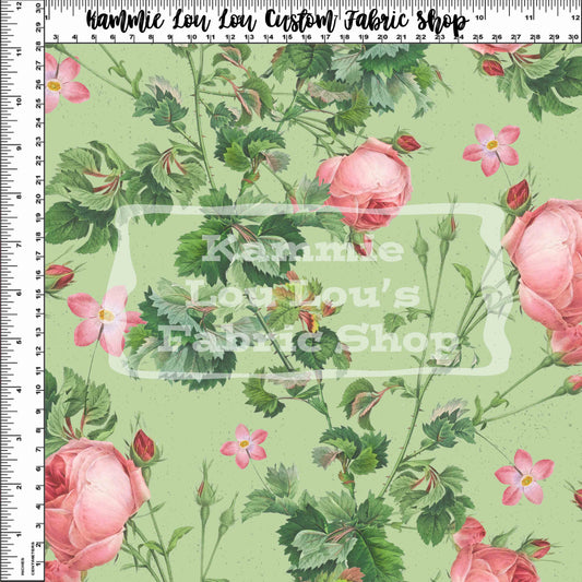 R124 Pre-Order: Vintage Florals - Vintage_Floral_01 - Green