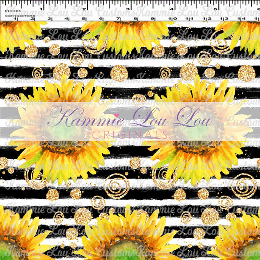 R124 Pre-Order Wildflowers -Sunflower Stripes Design 1