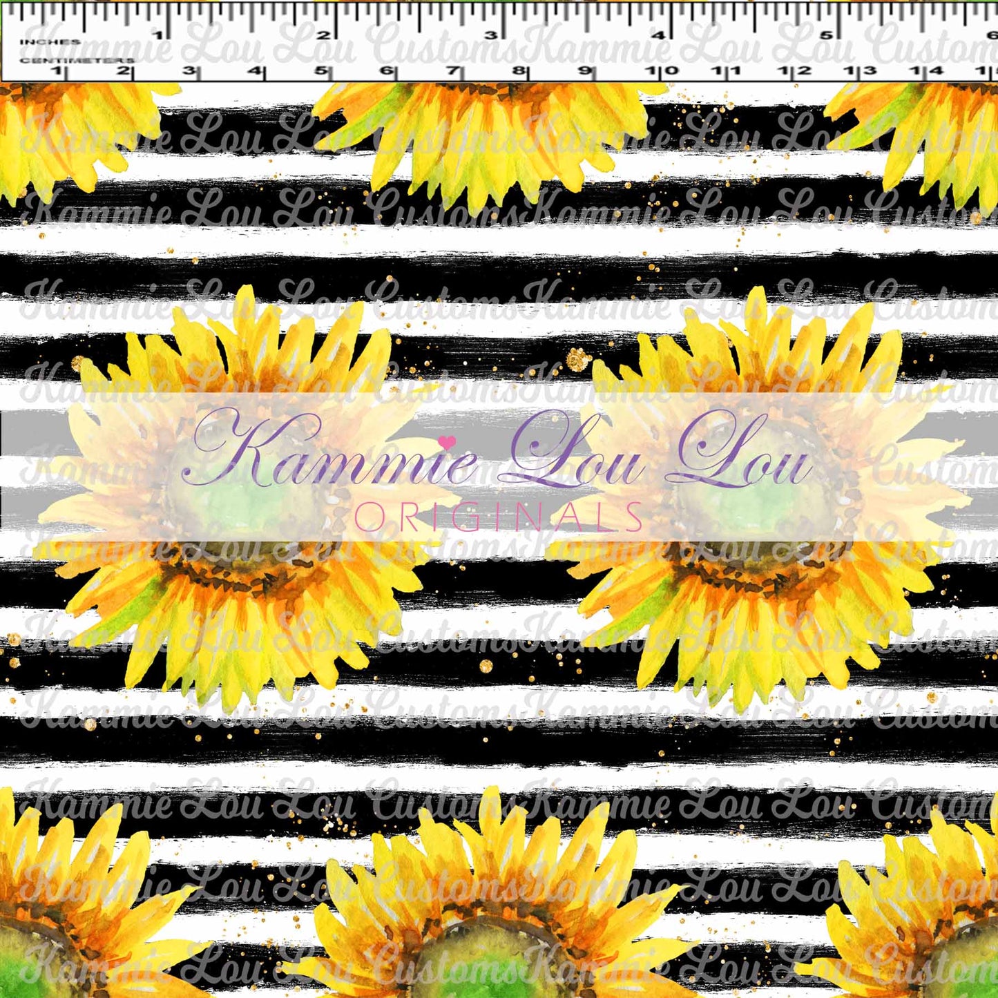 R124 Pre-Order Wildflowers -Sunflower Stripes Design 2