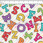 R117 Pre-Order: School Days - Blackboard Collection - Letter Toss White Dots