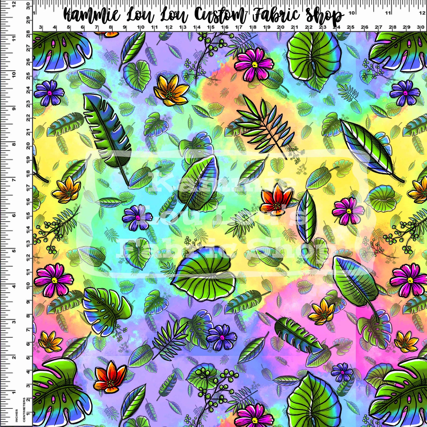 R98 Pre-Order Life in the Jungle - Coordinate - Rainbow Leaves